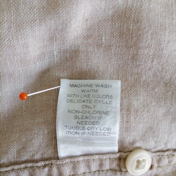 Roundtree & York Mens Beige Short Sleeve Button Up Shirt Size XL - Picture 6 of 6